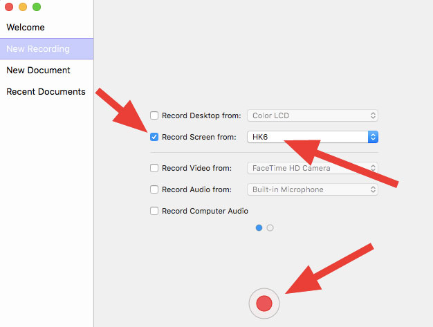 Start recording with ScreenFlow