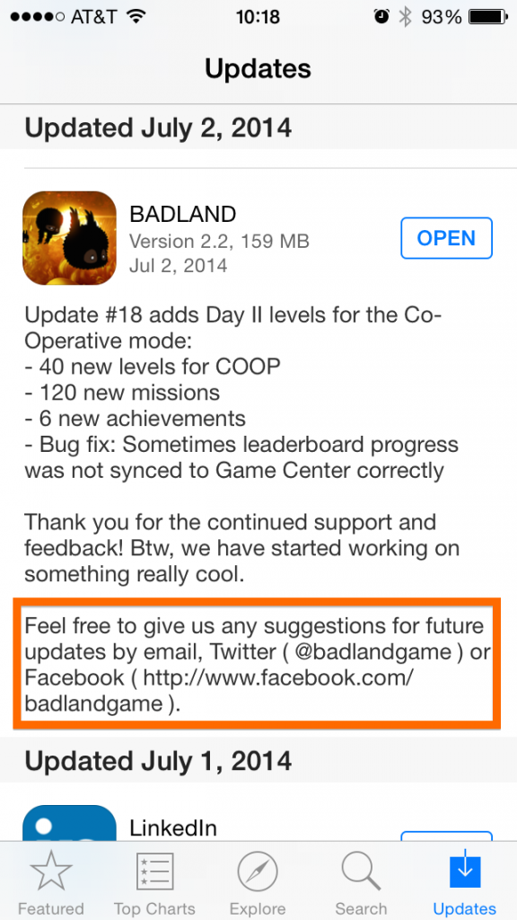 App Store release notes