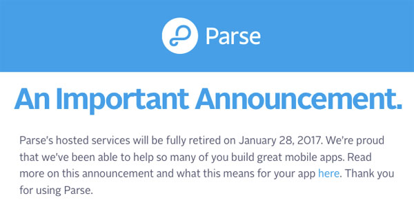 Parse is shutting down