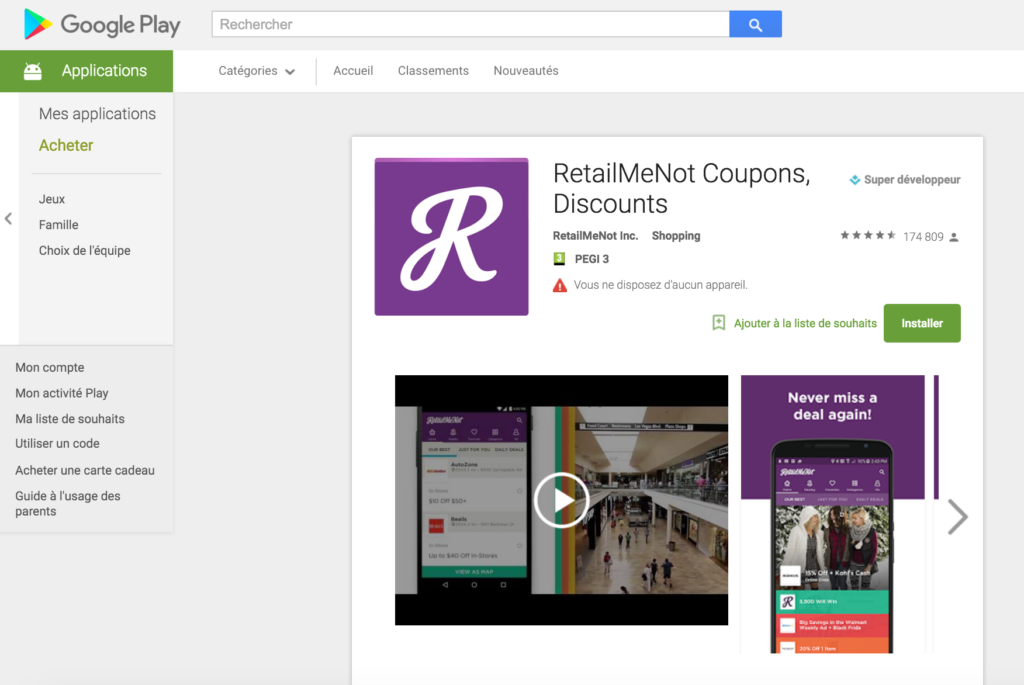 Retail Me not on Google Play