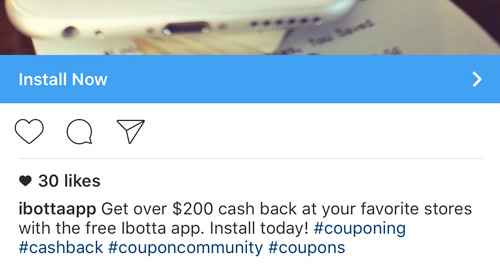 Instagram ad hashtag