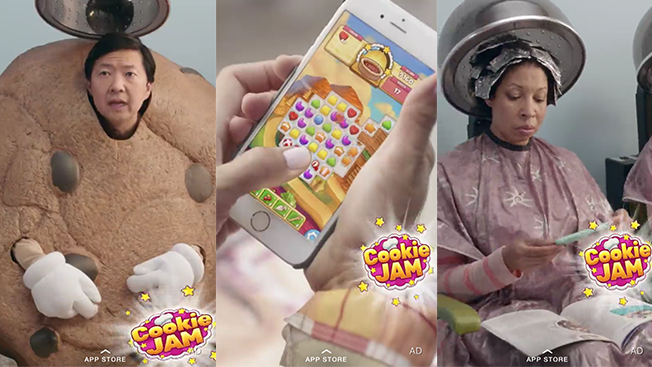 Cookie Jam Snapchat ad
