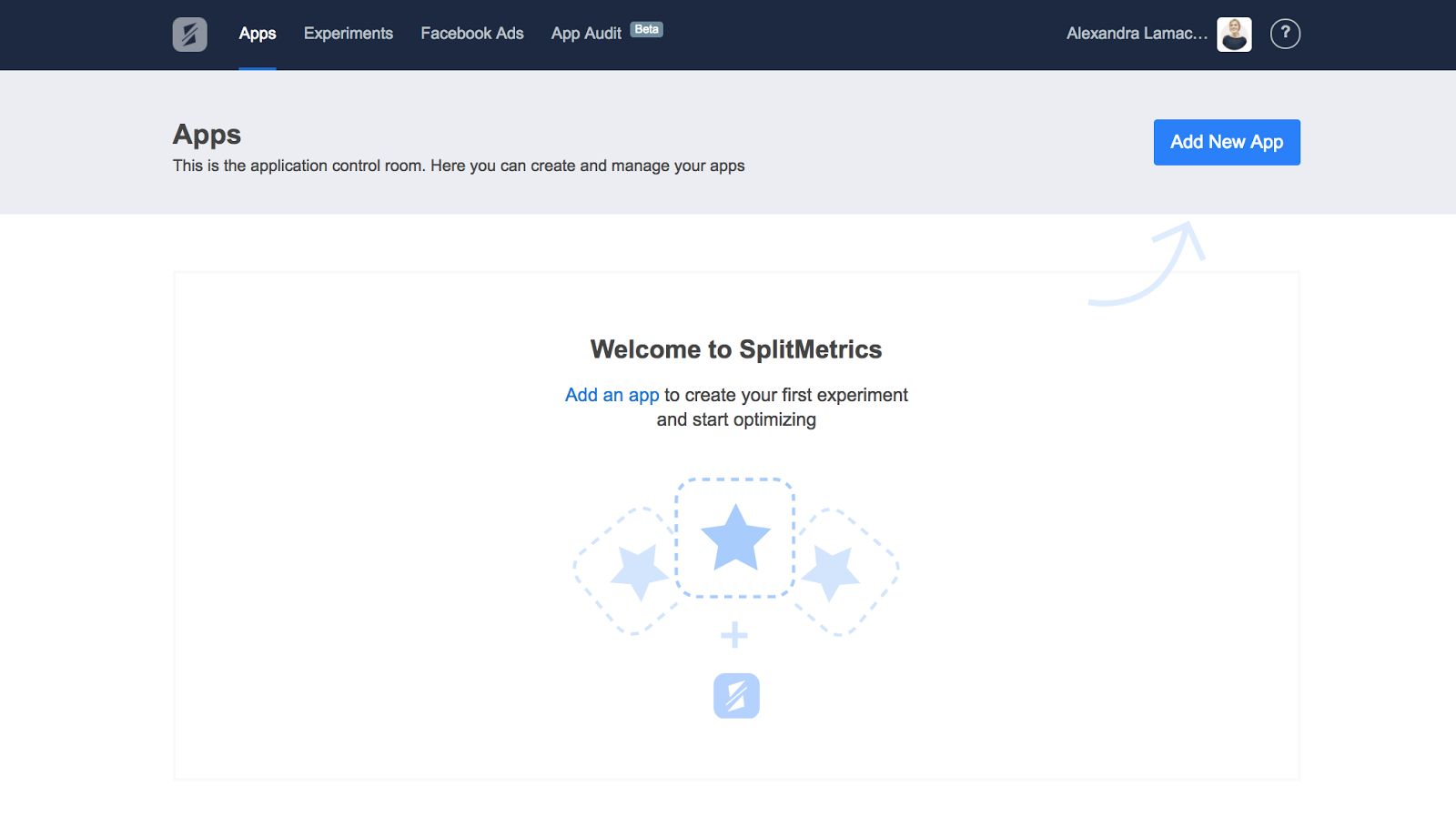 A/B testing app Splitmetrics steps