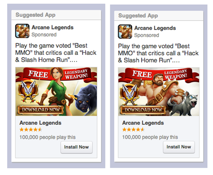 FB ad A/B test