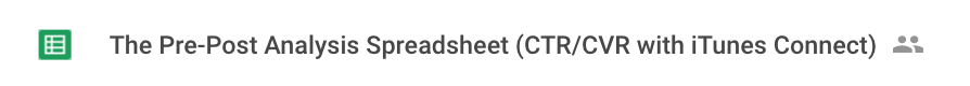 Pre-Post Analysis iTunes Google Sheet