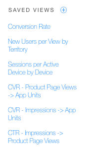 iTunes App Analytics Saved Views