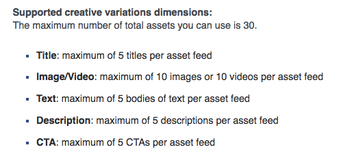 Facebook dynamic creative optimization