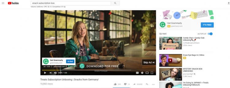 YTouTube Video Ads Grammarly