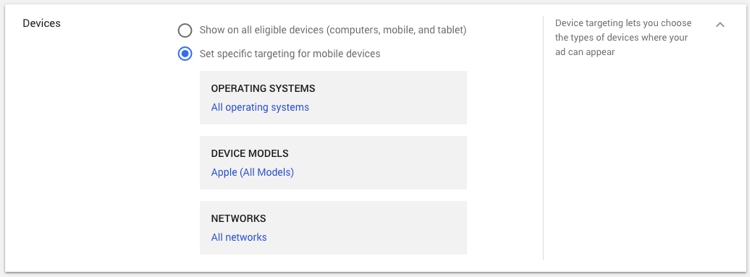 YouTube ads mobile targeting