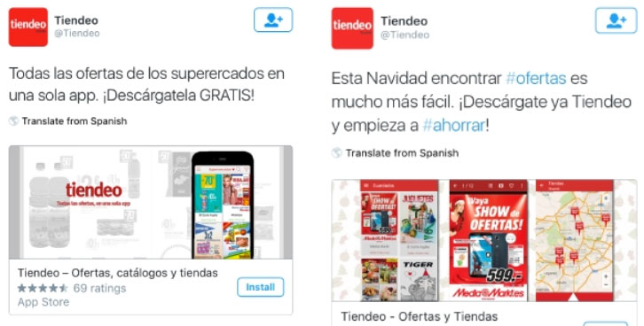 Twitter ads case study Tiendeo