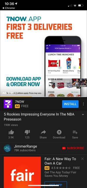 YouTube square ad