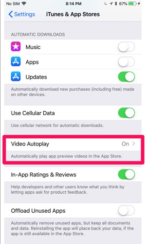 Disable Autoplay Video App Store