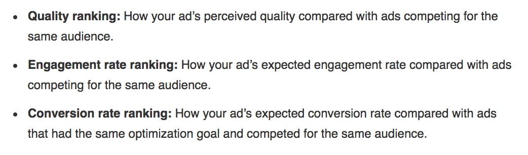 Facebook ad metrics relevance