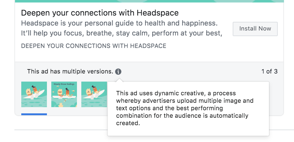 Headspace Dynamic Creative Ads