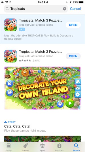 Tropicats App Preview